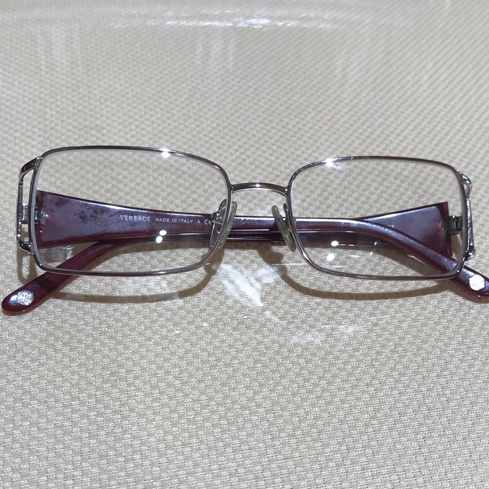 NWOT Versace MOD. 1142-B Pink&Silver Metal Glasses